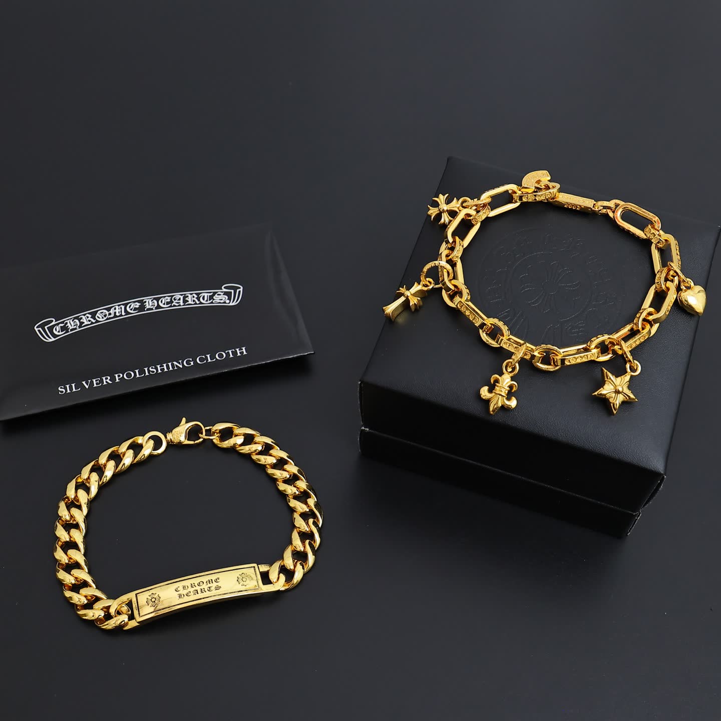 Chrome Hearts Gold Charm Bracelet